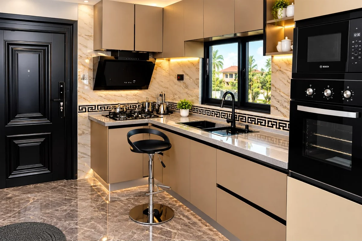Interior detail from the identical one-bedroom apartments